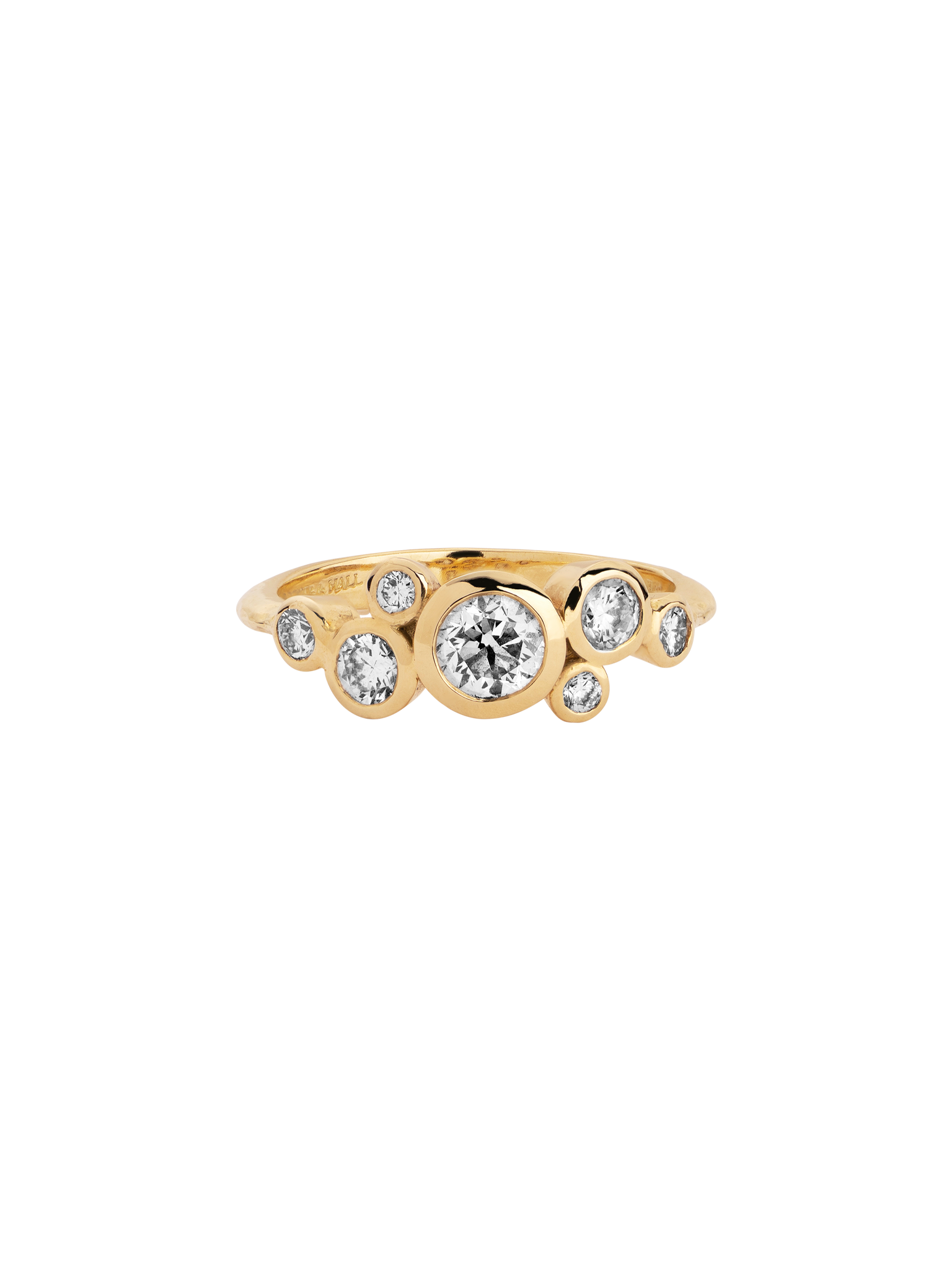 18k gold & diamond cascade cluster ring